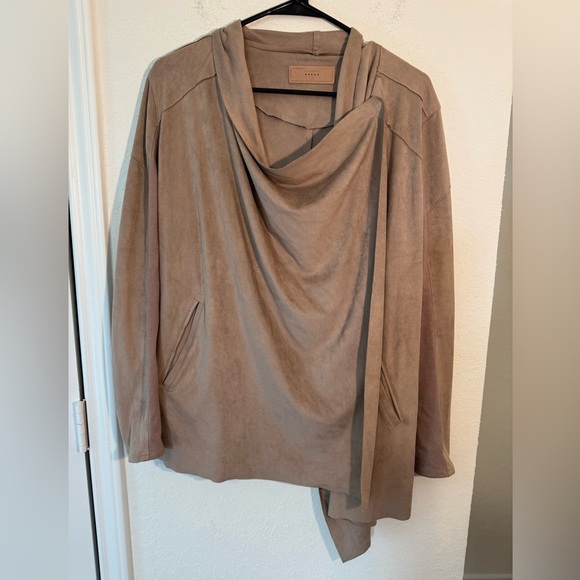 Blank NYC Tan Cloud Nine Drape Jacket Cardigan Womens Size Medium - Picture 11 of 13